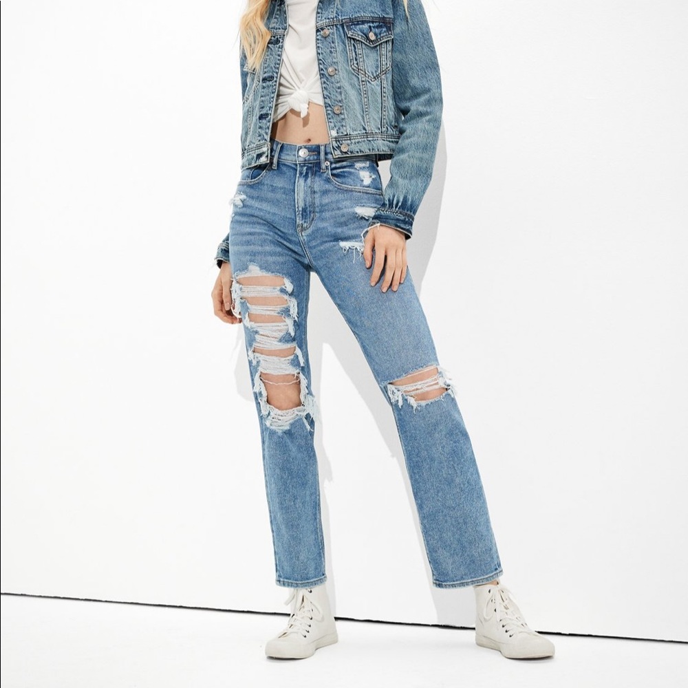 American Eagle Stretch Highest Waist '90s Boyfriend Jean Size 6 Regular NWT - Picture 7 of 8